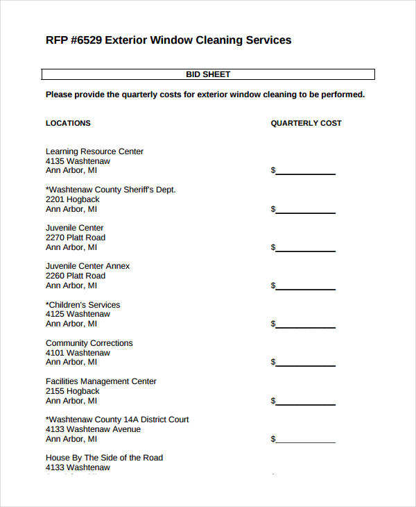 Cleaning Proposal forms Free asafonec Lawn Care Bid Sheet   Hienle