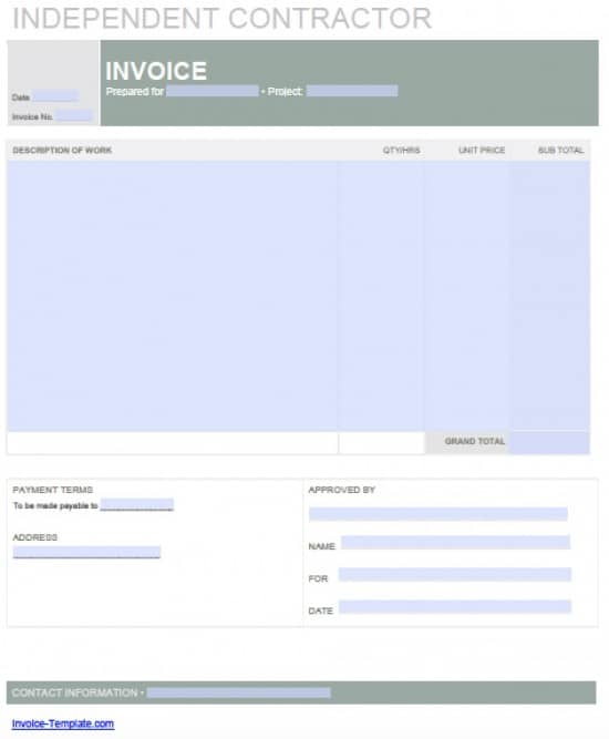 Free Independent Contractor Invoice Template | Excel | PDF | Word 