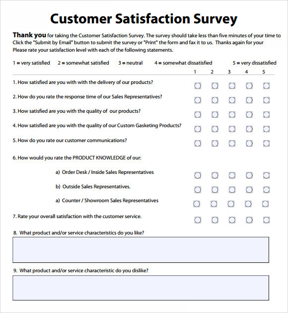  Customer Satisfaction Survey Template Word Emmamcintyrephotography