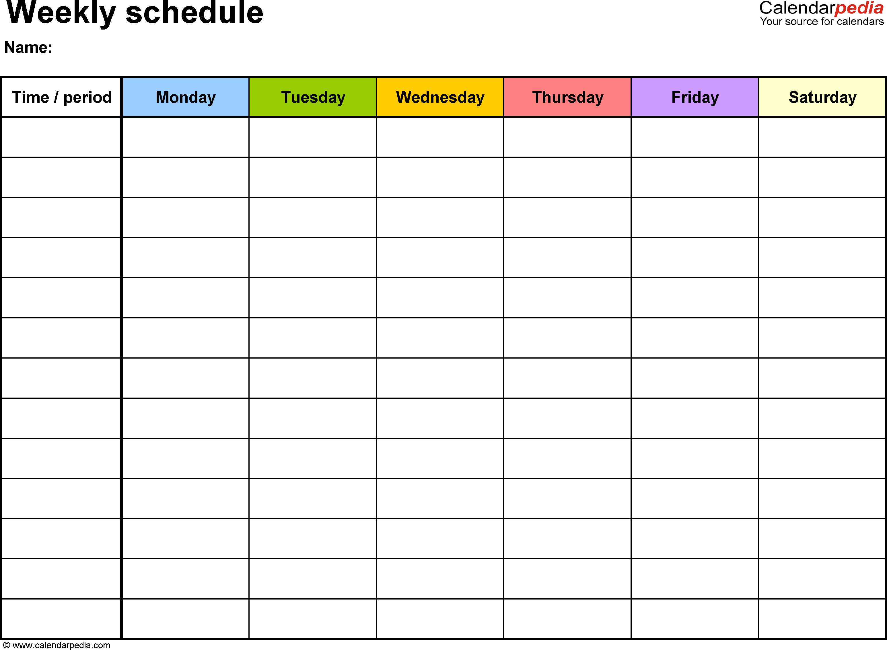 Free Weekly Schedule Templates for Word   18 templates