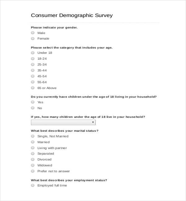 Demographic Questionnaire Pdf Emmamcintyrephotography