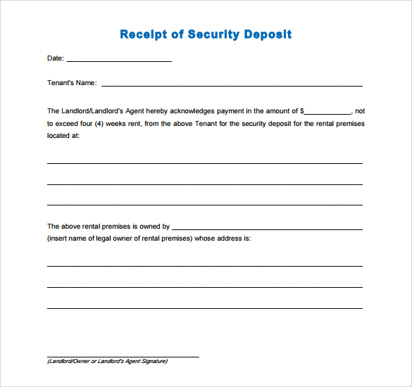 9 Deposit Receipt Templates – Free Samples, Examples & Format 