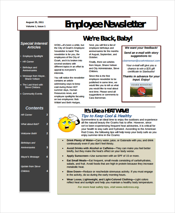 Employee Newsletter Template Emmamcintyrephotography