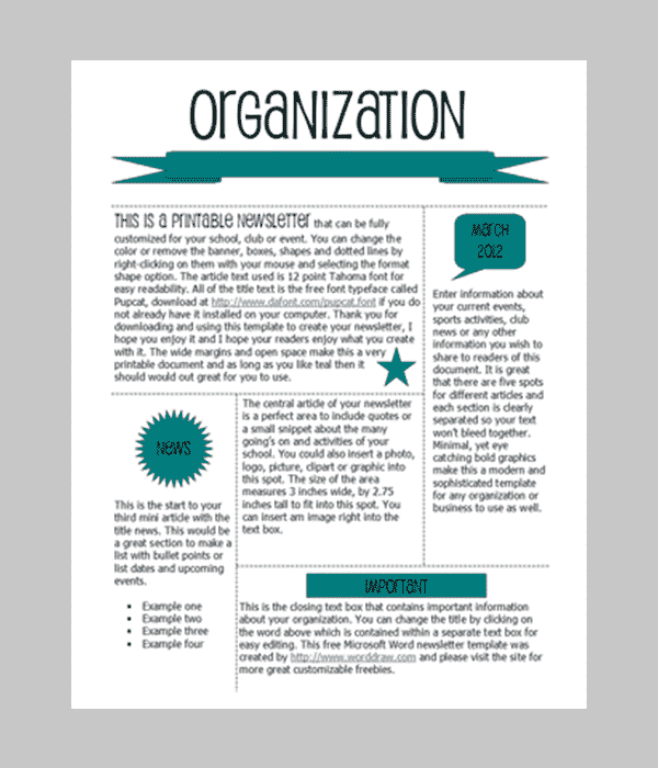 Employee Newsletter Template Microsoft Word