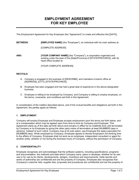 employee agreement form template employee agreement template 