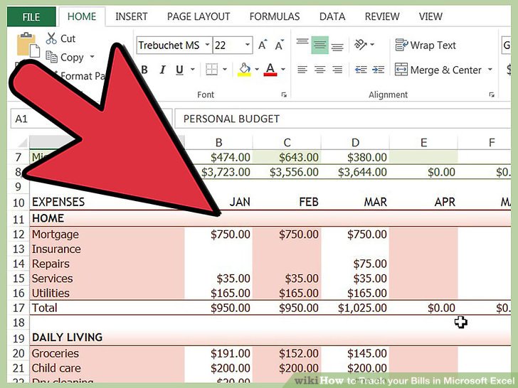 How to Track your Bills in Microsoft Excel: 13 Steps