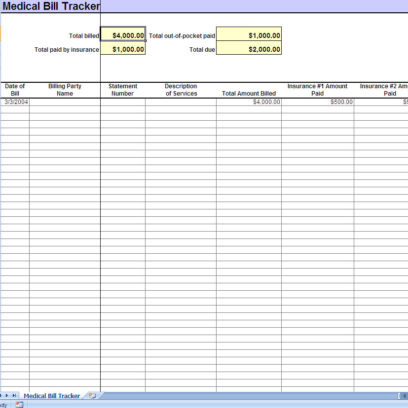 Excel Bill Tracker Emmamcintyrephotography