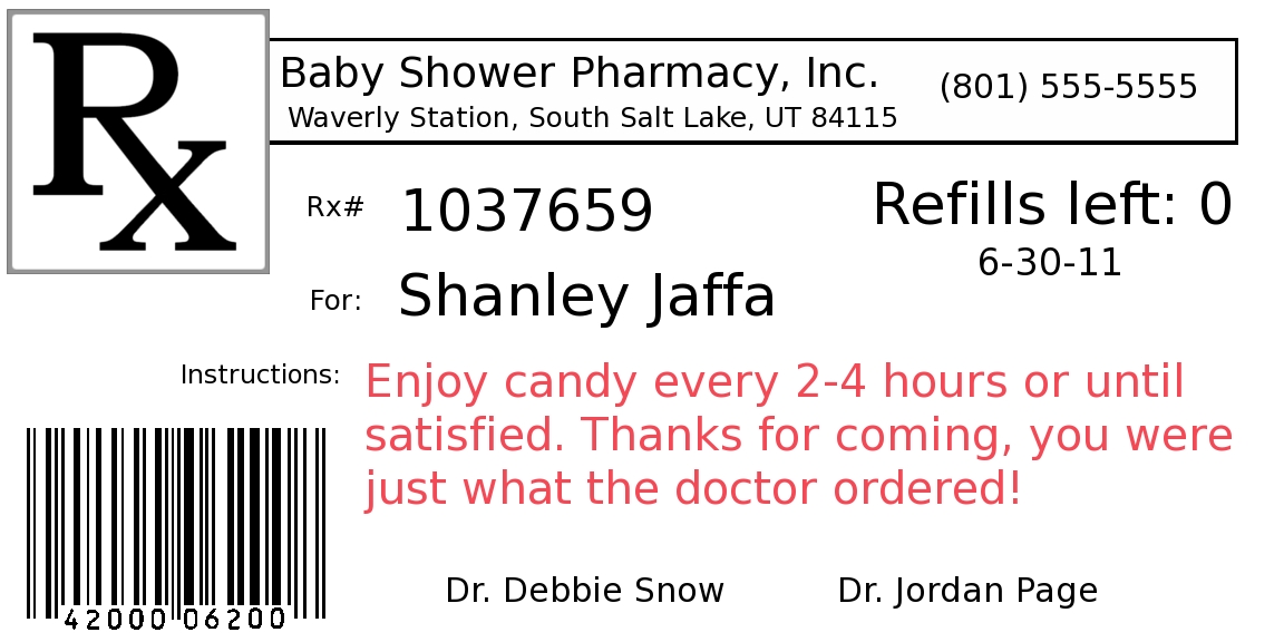 Rx Pill Bottle Label Template