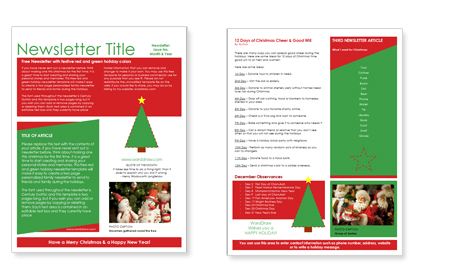 WordDraw.  Free Christmas Newsletter Templates
