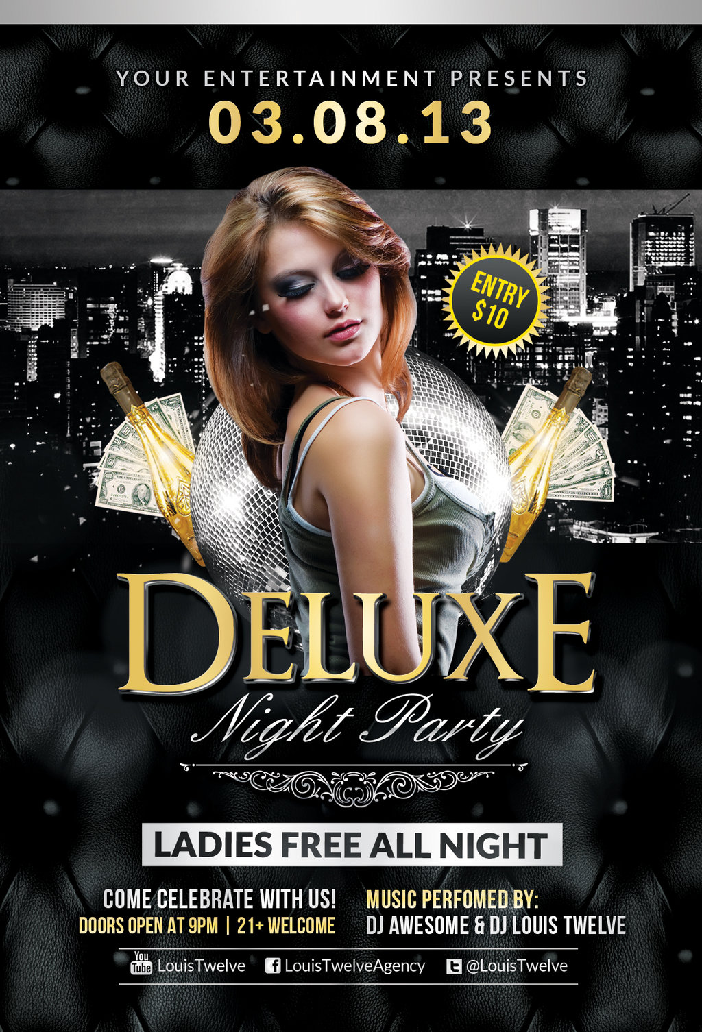 FREE Deluxe Night Party | Flyer Template by LouisTwelve Design on 