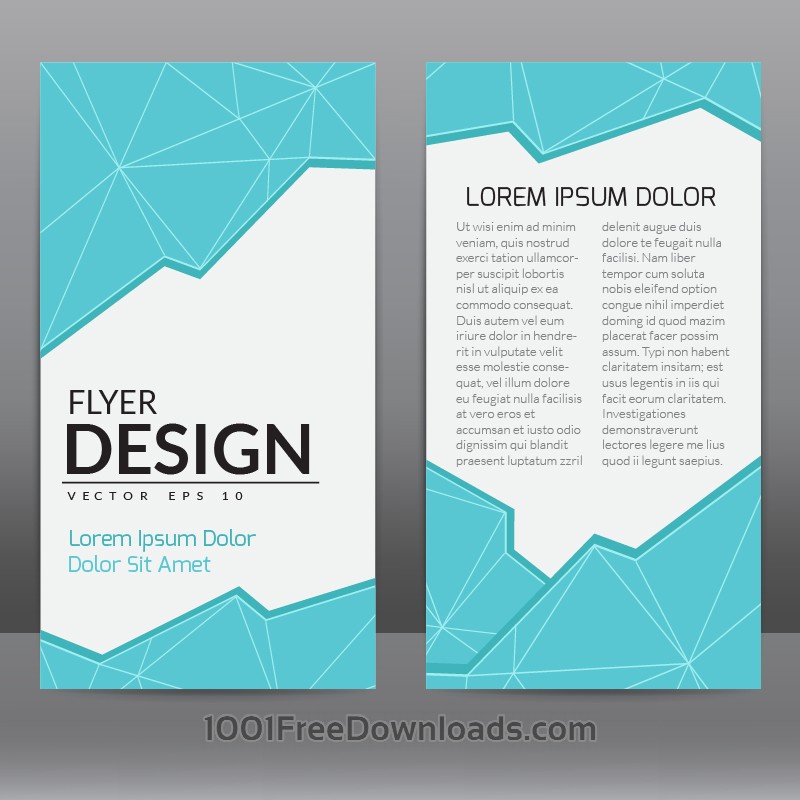 Free Vectors: Flyer Template With Blue Polygonal Background | Abstract