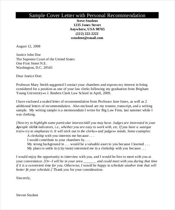Personal Letter of Recommendation   16+ Free Word, Excel, PDF 