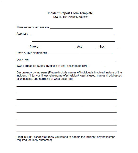 37+ Incident Report Templates   PDF, DOC | Free & Premium Templates