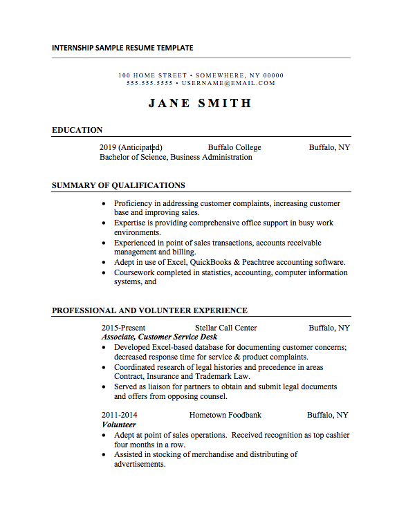 21 Basic Resumes Examples for Students | Internships.com