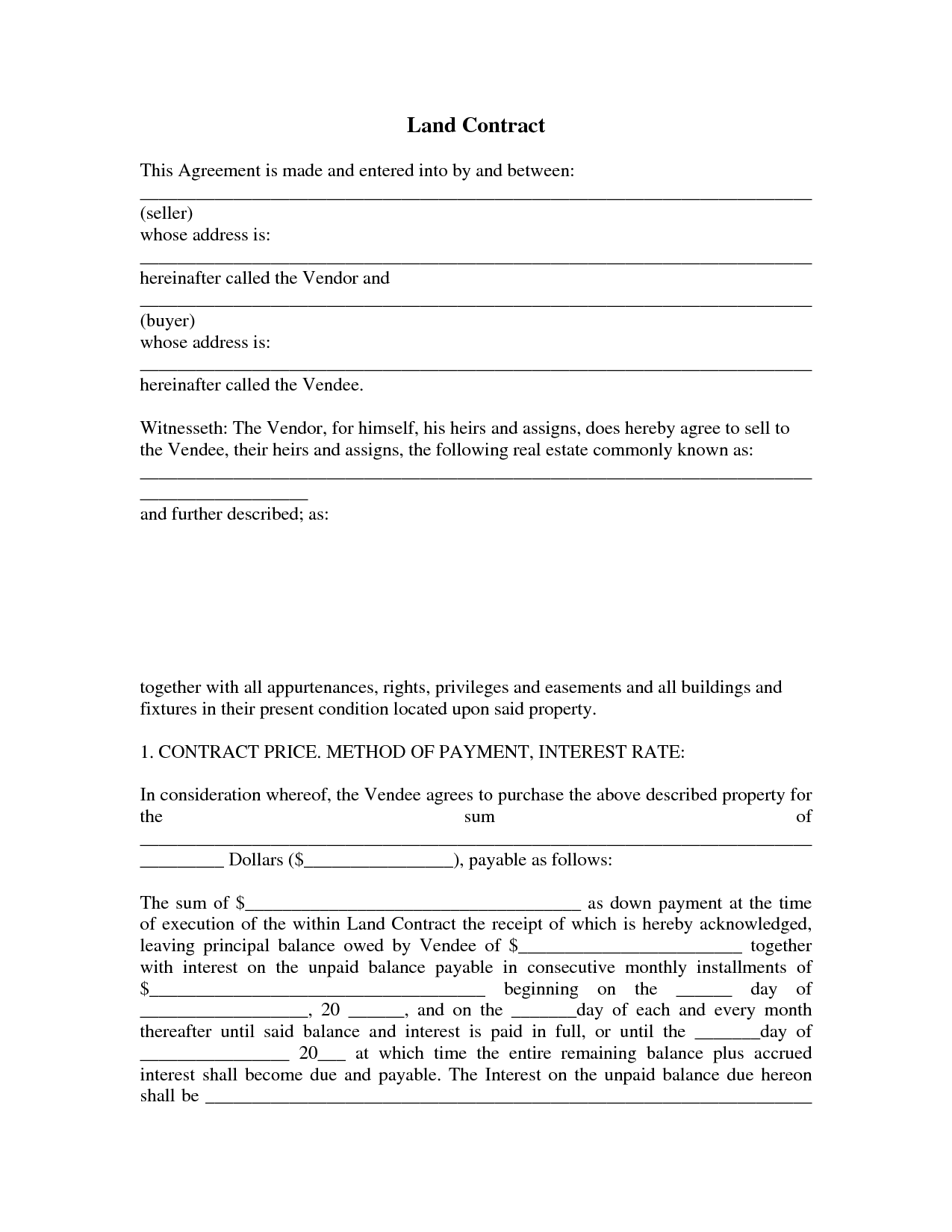 7+ Land Contract Templates   Free Sample,Example Format Download 