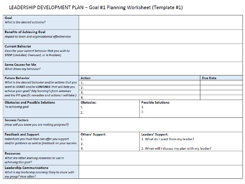 Leadership Development Plan Template 4719