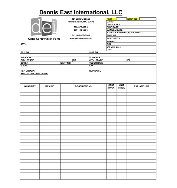 Customizable/Re Colorable Order Form, many formats, free quick 