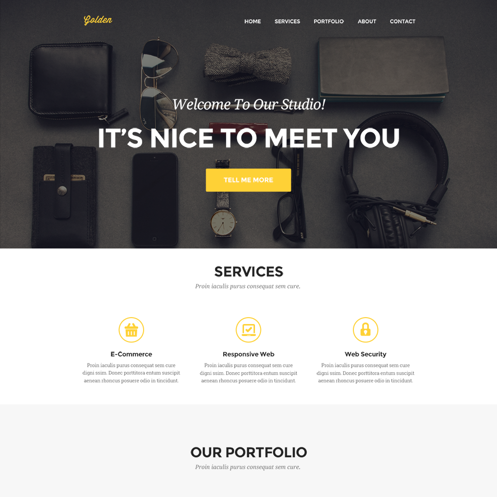 Clean Personal Portfolio Website Template PSD Download   Download PSD