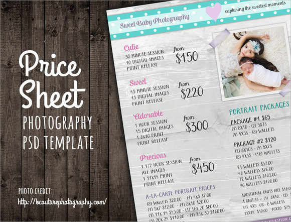 Printable Price List Template for Excel