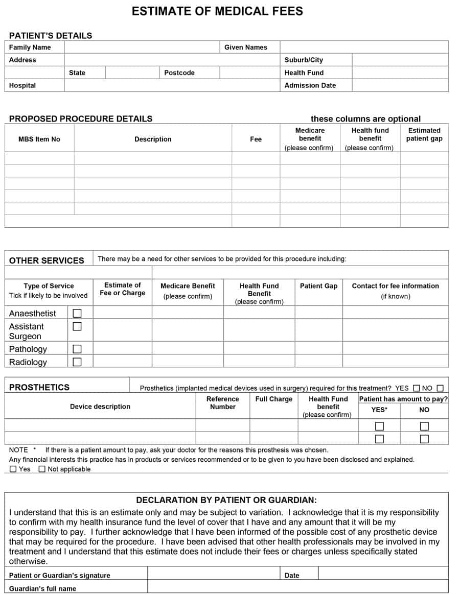 Printable Blank Bid Proposal Forms | Printable Quote Template 
