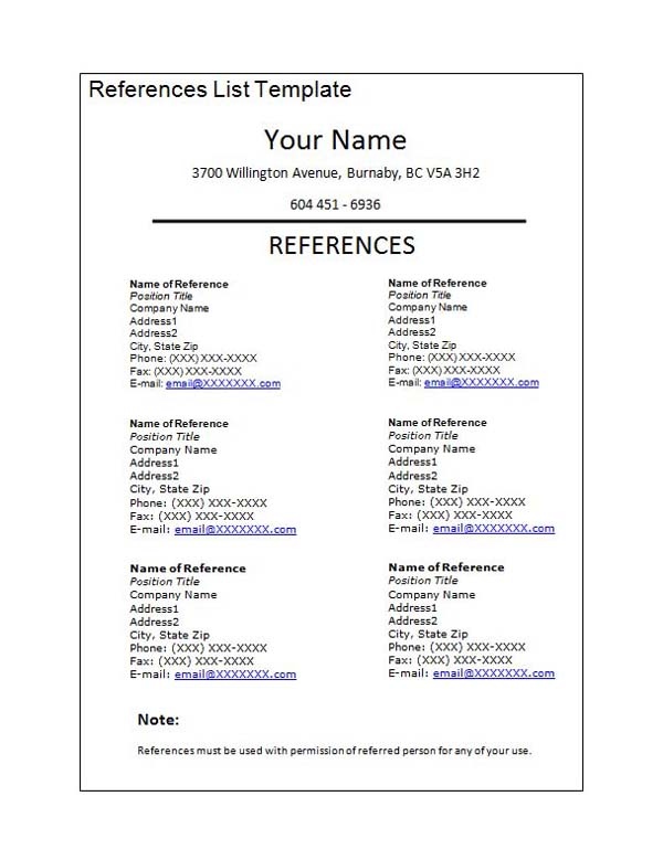 reference list template word   Into.anysearch.co