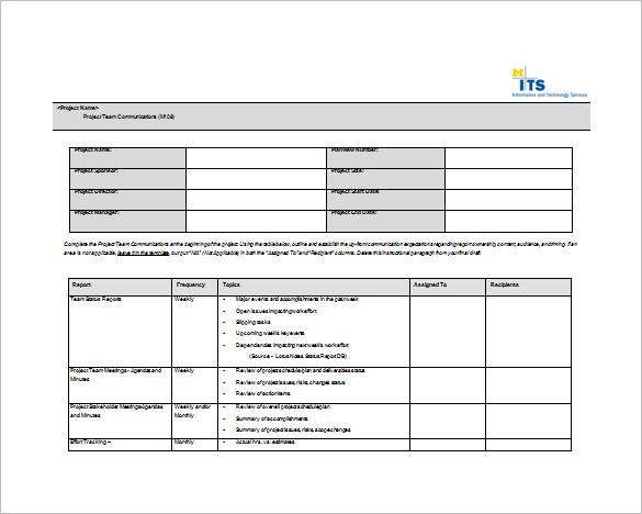8+ Project Communication Plan Templates   Free Sample, Example 