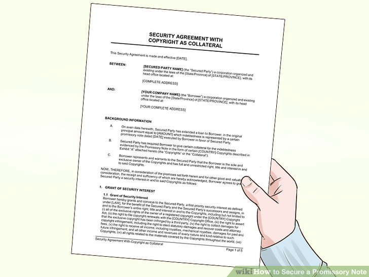 4 Ways to Secure a Promissory Note   wikiHow