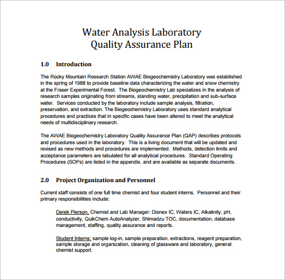 12+ Quality Assurance Plan Templates – Free Sample, Example 