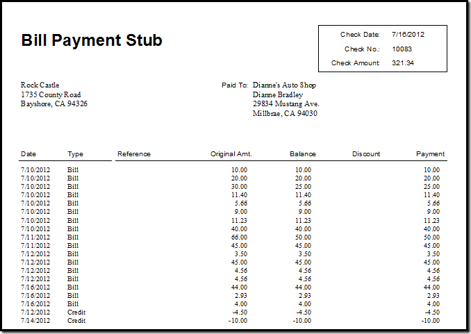 Intuit Pay Stub Template