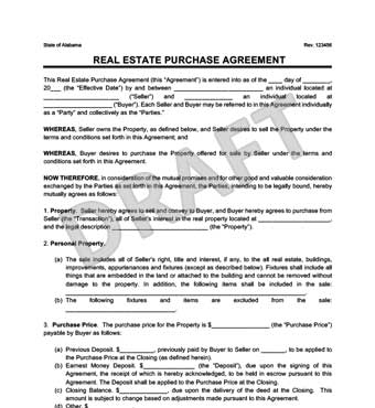 Real Estate Purchase Agreement | Create a Free Agreement