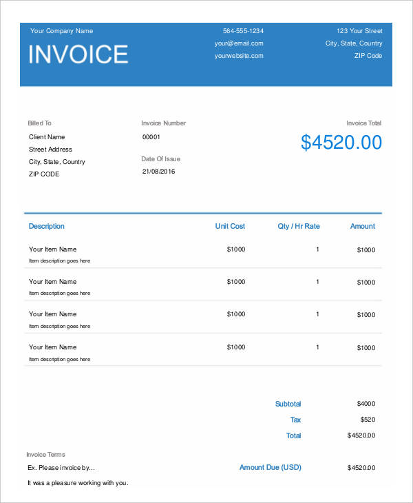 6+ Roofing Invoice Templates   Free Sample, Example Format 
