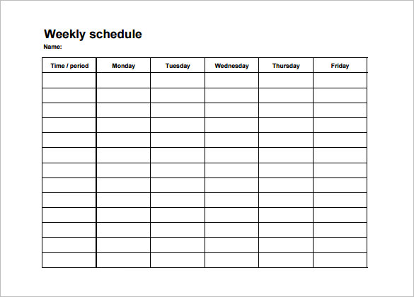 College Schedule Templates – 12+ Free Word, Excel, PDF Format 