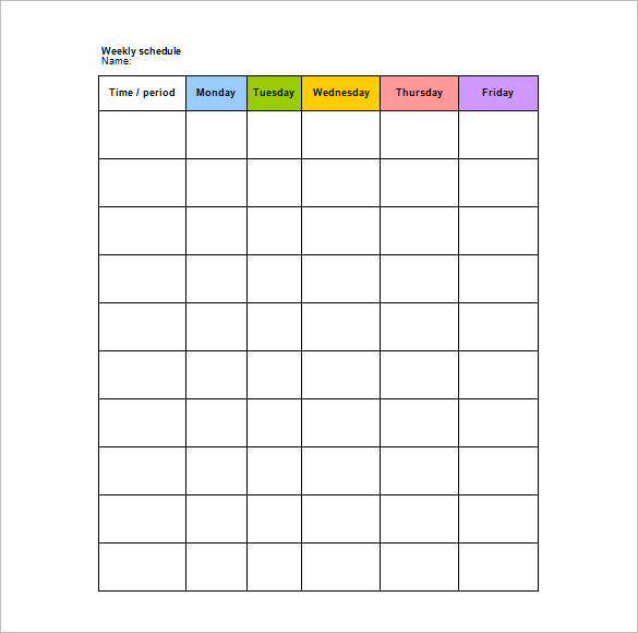 School Schedule Templates