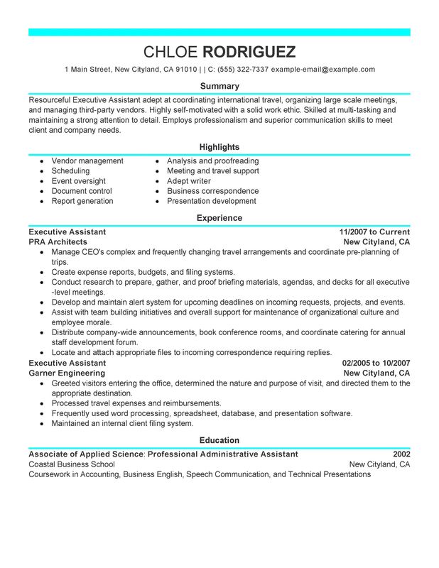 executive assistant resume executive assistant Aaron J. Stedham 