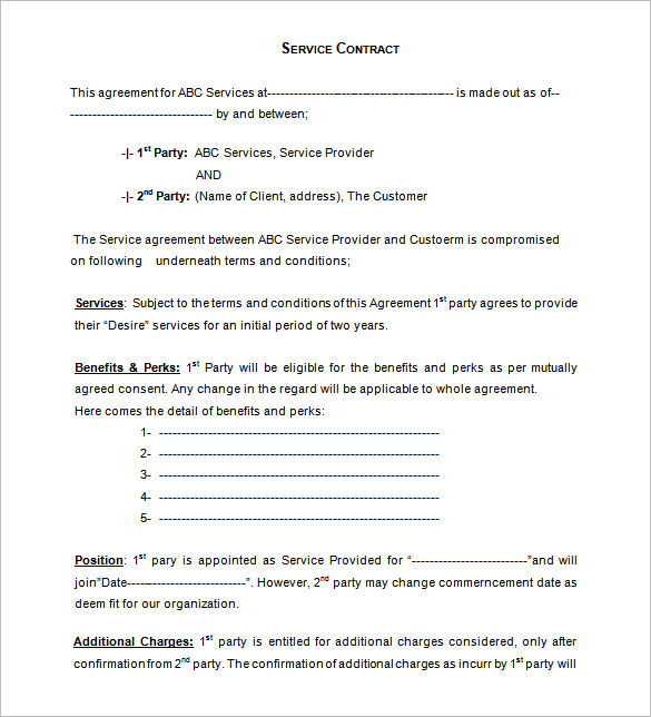 service agreement template pdf service contract templates 14 free 