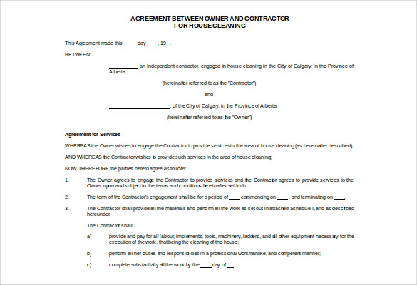service agreement template doc cleaning contract template 17 word 