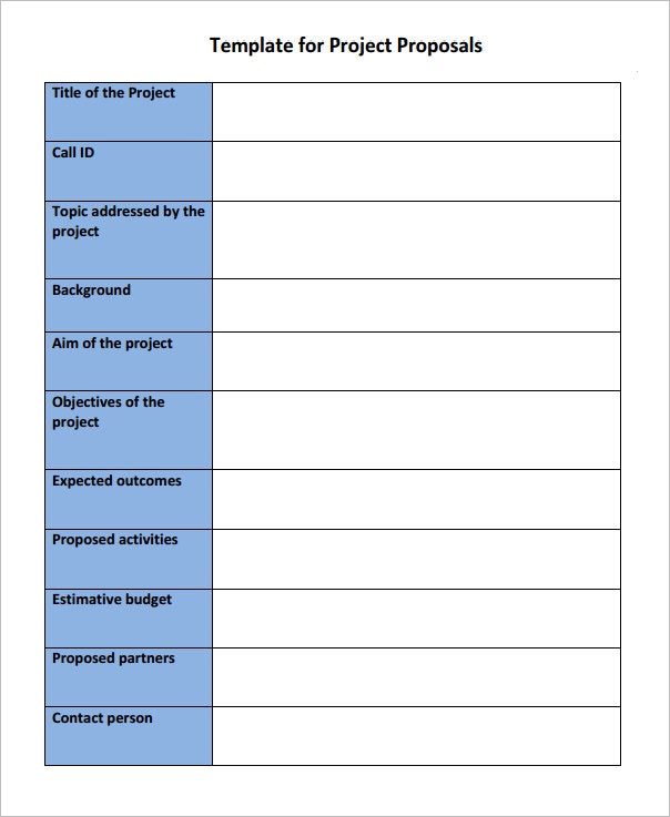 Simple Project Proposal Template Word Free