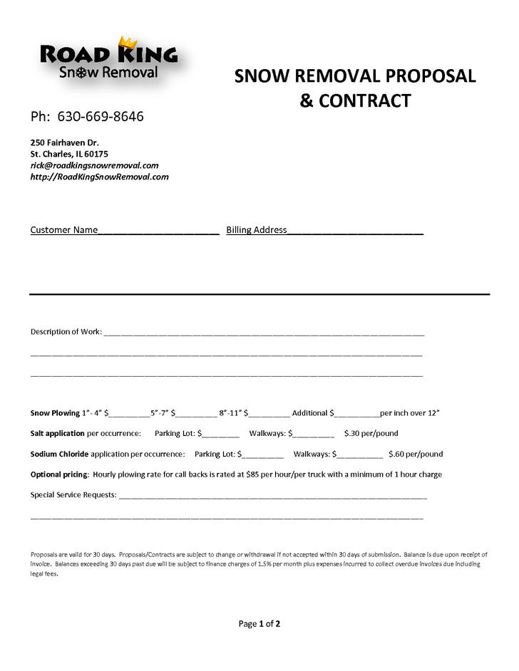snow removal contract template free   Into.anysearch.co