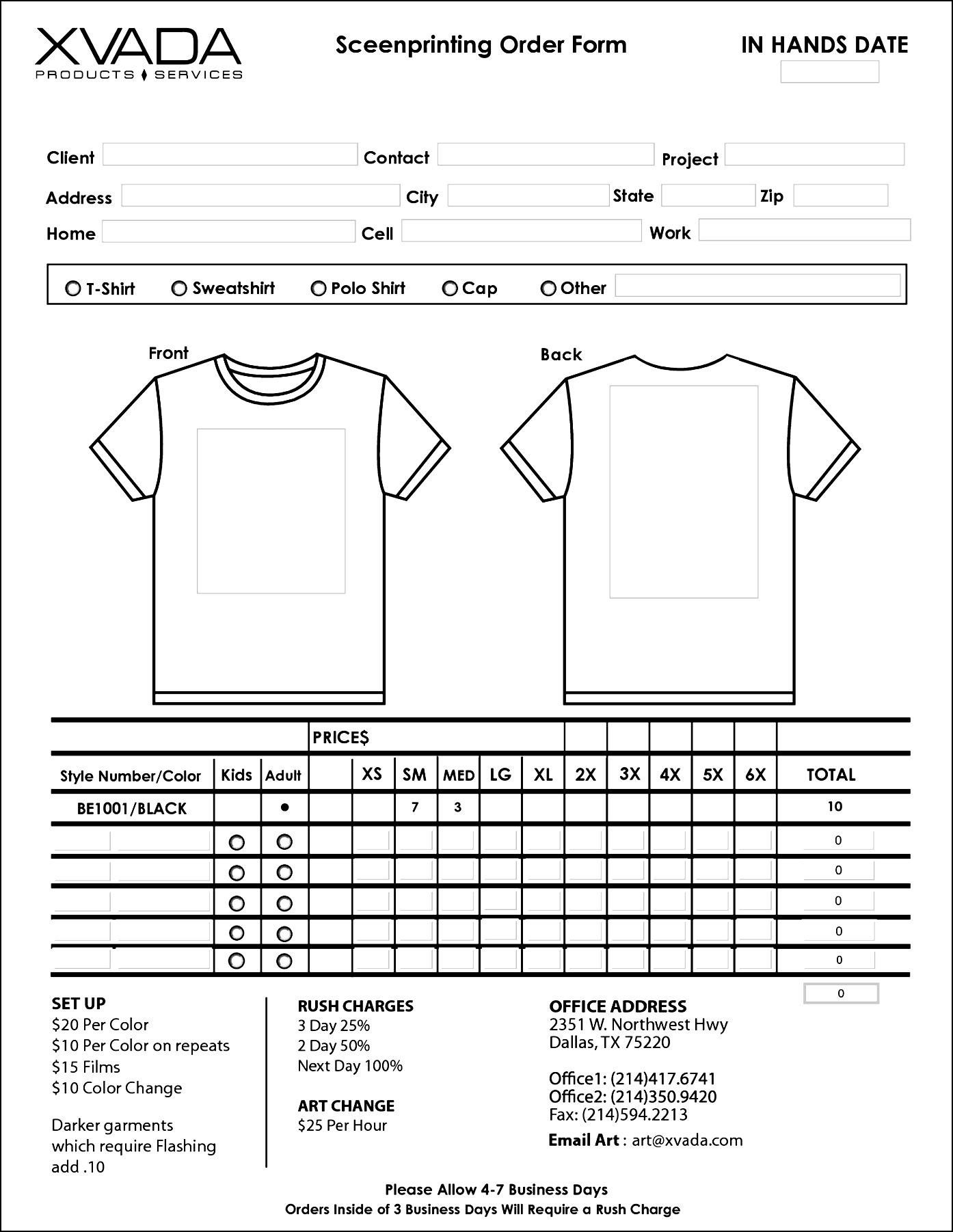 t shirt order form template word   Ecza.solinf.co