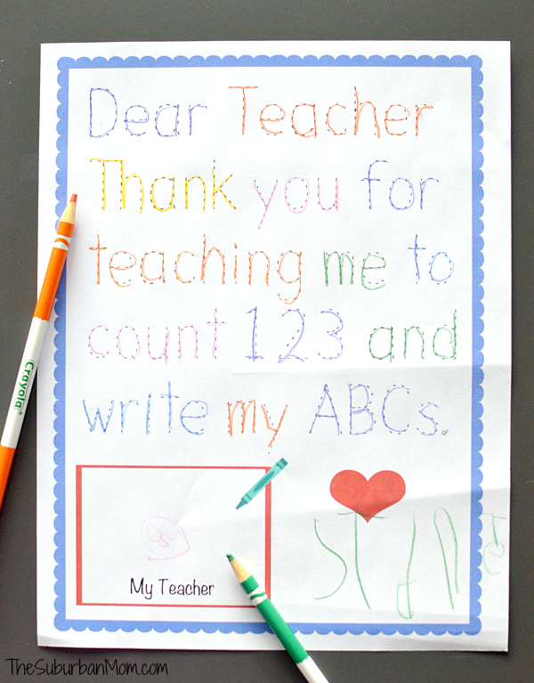 Traceable Preschool Teacher Thank You Note | Pinterest | Preschool 