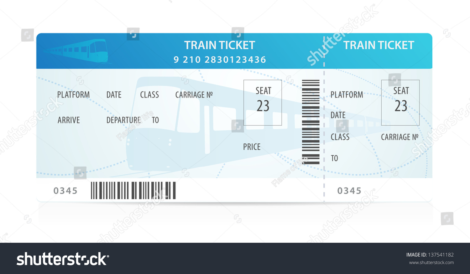 Amazing Blank Train Ticket Template Stock Photos Images   Blank 