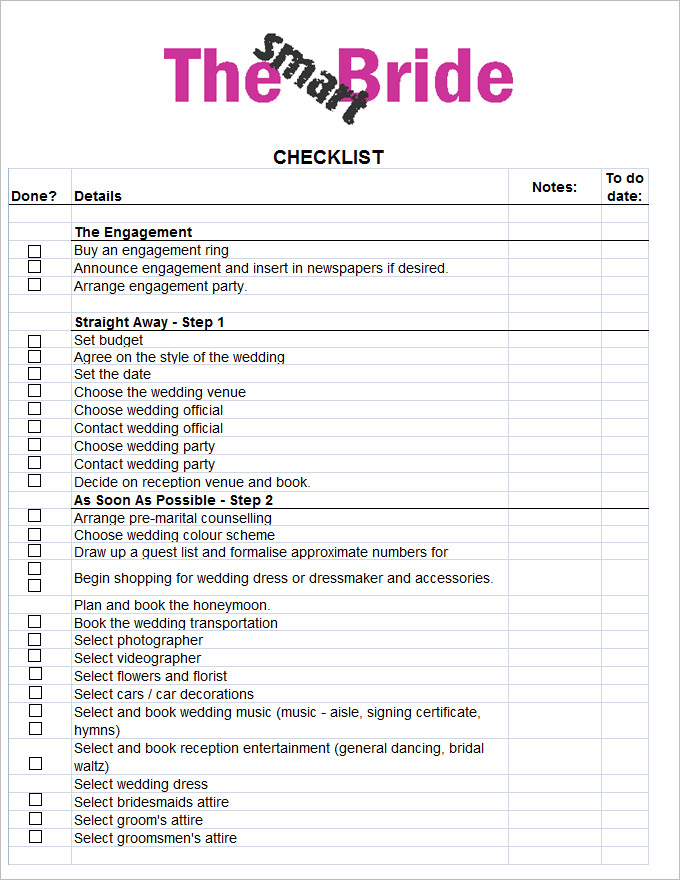 Wedding Checklist Excel Emmamcintyrephotography