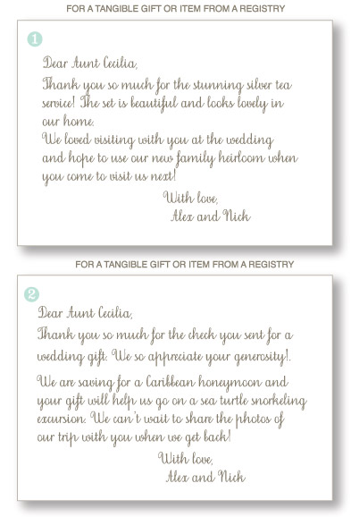 Wedding thank you note examples grand besides how write notes for 