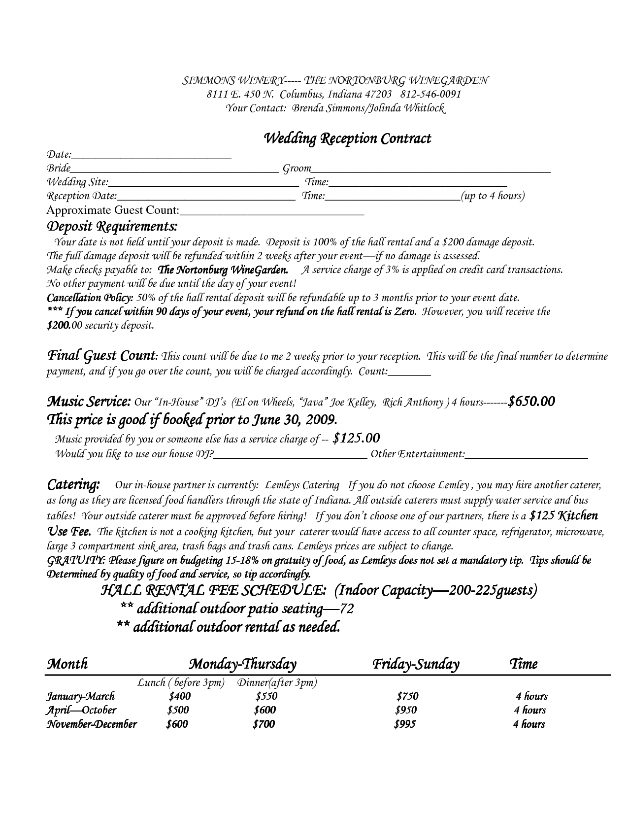 event planner agreement template cancellation event venue contract 