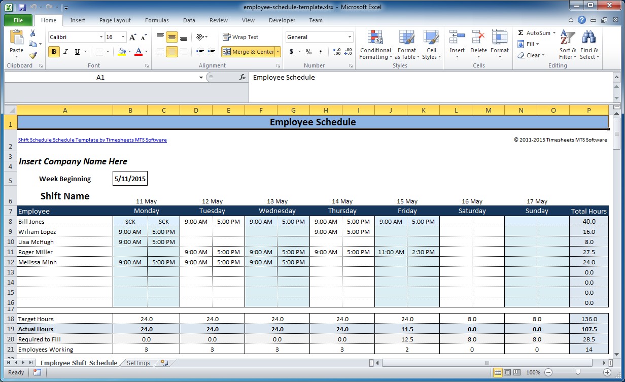 Weekly Employee Shift Schedule Template Excel Emmamcintyrephotography