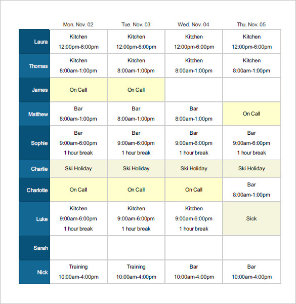 microsoft excel employee schedule template employee shift schedule 