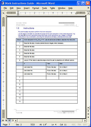 MS Word Work Instructions Template | MS Word Work Instructio… | Flickr