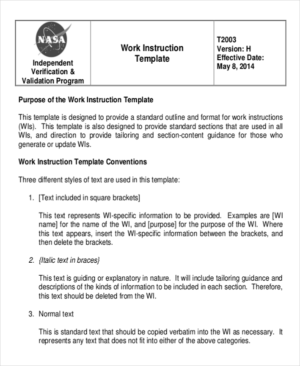 Work Instructions Template Emmamcintyrephotography