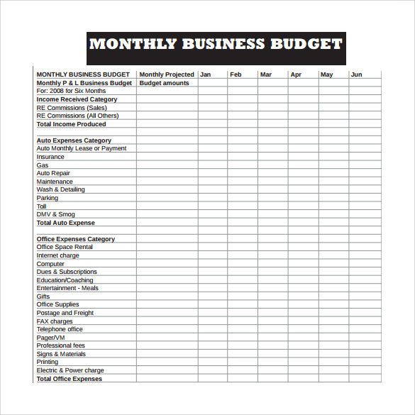 weekly business budget worksheet template PDF 