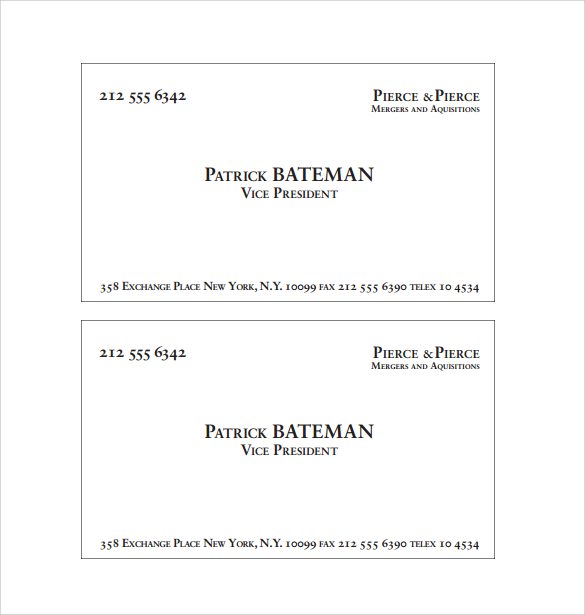 Format Of Visiting Cards Business Cards Format 6 Business Card 